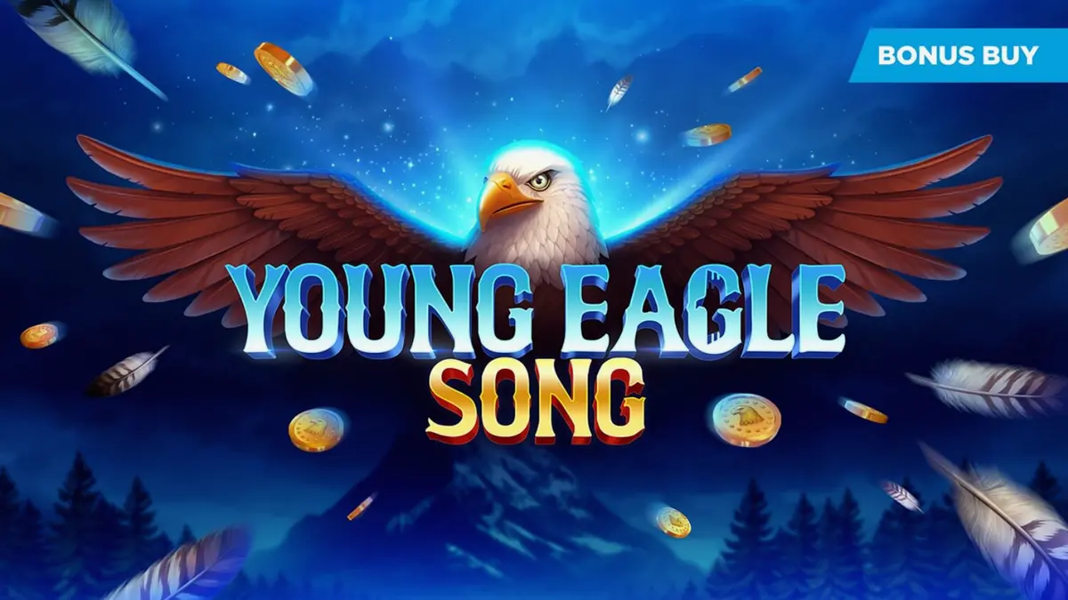 Pemandangan atmosferik slot Young Eagle Song dengan latar belakang hutan Amerika Utara